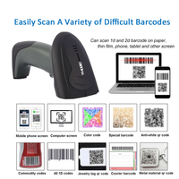 Lector de Códigos QR Inalámbrico Industrial 2D Resistente, Escáner de Códigos de Barras Portátil con Modos de Inducción Automática Continua