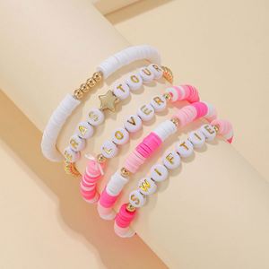 Custom Stretch <b>Beaded</b> With Colorful Letter <b>Charms</b> - Personalized Multi-Layer <b>Bracelets</b> for Promotional Gifts - Product Image 3
