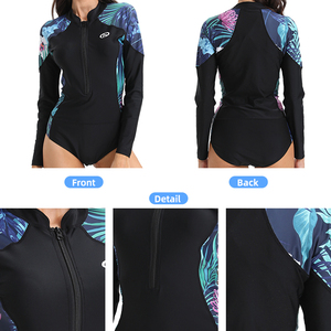 Maillots de bain personnalisés pour la plage, le surf et la natation, protection <span class=keywords><strong>UV</strong></span>/soleil, vêtements de bain pour femmes, UPF 50+, manches longues, rash guard - Product Image 4