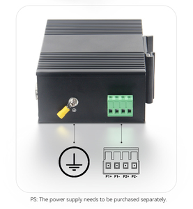 Equipo de Fibra Óptica Industrial, 6 Puertos 5GE+1SFP, Switch Dual No Administrado, Convertidor de Medios para Riel DIN Exterior, RJ45 - Product Image 3