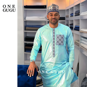 Ensemble Homme <span class=keywords><strong>Haut</strong></span> de Gamme Imperméable Bazin Riche : Jupes <span class=keywords><strong>et</strong></span> Pantalons 2 Pièces pour <span class=keywords><strong>Tenue</strong></span> de Mariage Traditionnel Dashiki - Product Image 2