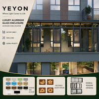Yeyon OEM Serre extérieure en verre à toit à pignon à joint surélevé, à structure nervurée, avec tranche en verre surélevée à rupture de pont thermique et vitrage pleine hauteur