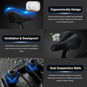 Confortable en mousse de Gel souple rembourré en cuir absorbant les chocs <span class=keywords><strong>vtt</strong></span> vélo pliant vélo de route <span class=keywords><strong>selle</strong></span> de vélo - Product Image 5