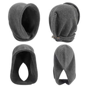 Haute qualité couleur unie filles cachemire écharpe chapeau hiver bonnet chapeau avec écharpe pour femmes tricoté <span class=keywords><strong>laine</strong></span> chapeaux Turban tête Wrap - Product Image 5