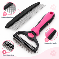 Brosse démêlante économique avec peigne métallique pour démêler et désenchevêtrer les poils longs