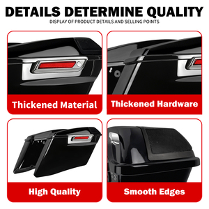 Motorcycle Stretched Hard Saddlebags <strong>Speaker</strong> Cover Side Cases for <strong>Harley</strong> Touring Street Glide Road Glide Road King 2014-2024 - Product Image 4