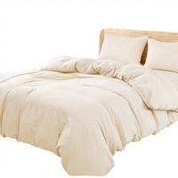 Ensemble de housse de couette 3 pièces personnalisable en coton tissé 100% écologique de qualité supérieure, broderie unie, garnissage en polyester, 200TC