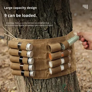 Sac <span class=keywords><strong>de</strong></span> <span class=keywords><strong>rangement</strong></span> en toile durable <span class=keywords><strong>de</strong></span> 3mm d'épaisseur pour le camping en plein air ensemble <span class=keywords><strong>de</strong></span> bouteilles <span class=keywords><strong>de</strong></span> <span class=keywords><strong>gaz</strong></span> et d'épices portables pour la randonnée et le stockage d'épices au barbecue - Product Image 2