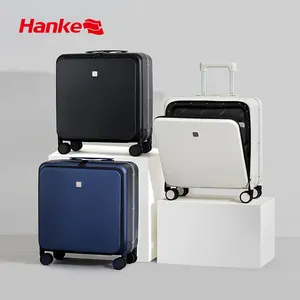 Hanke luxury suitcase female mini side open light weight business trolley travel boarding luggage with laptop bag