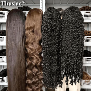 Peluca de Cabello 100% Natural Virgen Vietnamita Original, Calidad de Salón Estadounidense, Premium, Super <span class=keywords><strong>Double</strong></span> Drawn, Pre-Plucked, Sin Pegamento, con Frente de Encaje HD - Product Image 2