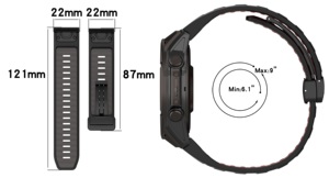 <span class=keywords><strong>Correa</strong></span> de Reloj Deportiva de Silicona de 22 mm con Cierre Magnético de Doble Color y Cambio Rápido para <span class=keywords><strong>Garmin</strong></span> <span class=keywords><strong>Fenix</strong></span> <span class=keywords><strong>5</strong></span> Plus 6 Pro 7 Pro Solar 8 E - Product Image 6