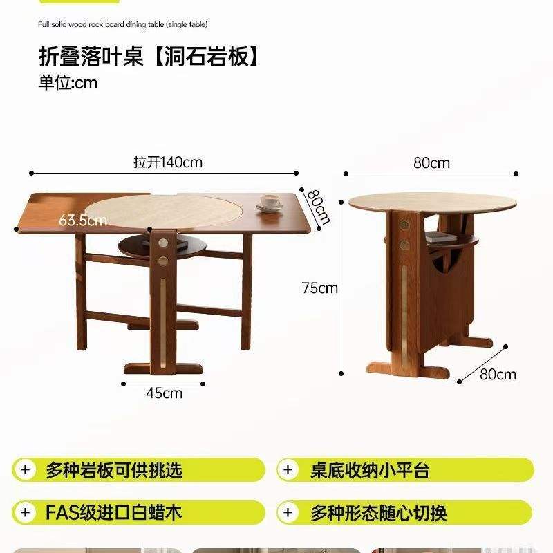 Table à feuilles pliantes [Dalle de travertin]