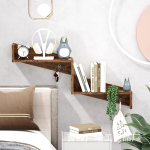 Retro Wooden Wall Mount Storage <b>Rack</b> With Hooks For Keys And Coats Multipurpose <b>Shelf</b> Rectangle Solid Wood Design - Product Image 1
