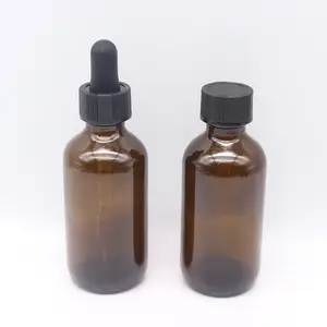 Commercio all'ingrosso 1/2OZ 1OZ 2OZ 4OZ 8OZ 16OZ 32OZ cosmetico trasparente ambra boston bottiglia di vetro rotonda per medicina liquida