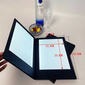 <span class=keywords><strong>Menú</strong></span> de Bebidas A4 de Cuero PU Duradero, Iluminado, con Fuente Eléctrica VIP para Hoteles y Restaurantes - Product Image 6