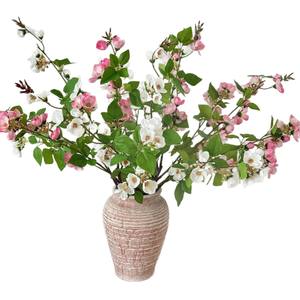 Flores Artificiales de Manzano, Flores de Seda Blancas y Rosas, Estilo Oriental, Decoración Realista para el Hogar, Sala de Estar, Entrada, Primavera - Product Image 5