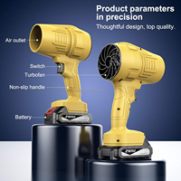 Souffleur portable sans fil à vitesse variable, haute puissance, turbo, au lithium, pour l'élimination des feuilles et de la poussière en extérieur