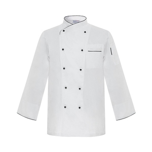 Manteau <span class=keywords><strong>de</strong></span> chef noir et blanc à manches longues et courtes <span class=keywords><strong>de</strong></span> stock <span class=keywords><strong>veste</strong></span> <span class=keywords><strong>de</strong></span> chef uniforme <span class=keywords><strong>de</strong></span> bar <span class=keywords><strong>de</strong></span> restaurant - Product Image 5