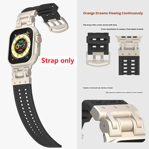 Nouveau bracelet de montre en silicone étanche au design innovant pour Apple Watch Ultra 2 49mm, Series 10 11 46mm, bracelet de montre en silicone Mecha Charm - Product Image 1