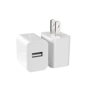 Wall Charger Cube 2.1A/5V Single Port USB Wall Plug Travel Home White Charging Block Box Adapter Compatible for iPhone