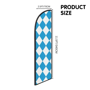 Banderas de playa personalizadas con impresión publicitaria, tipo gota de plumas, de 11 pies, sublimación de tinta, doble cara, tipo Swooper, bandera de plumas personalizada - Product Image 2