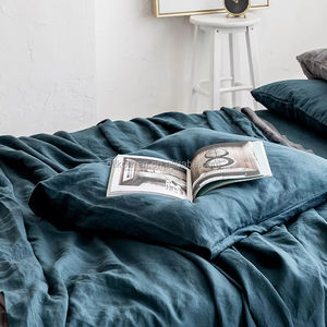 Set Copripiumino in Puro Lino Lavato Effetto Stone Washed Misura Queen con 2 Federe <span class=keywords><strong>per</strong></span> Uso Domestico - Product Image 6