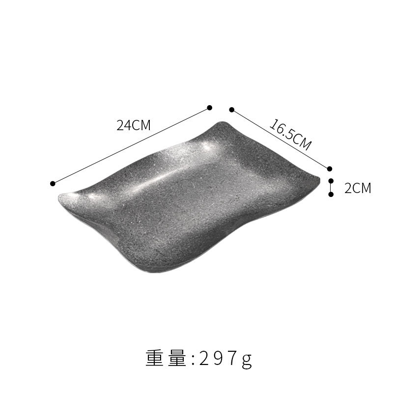 Plato ondulado de 24*17cm (plata vintage)