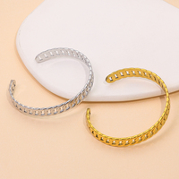 POWELL vente en gros Vintage 18K plaqué or Bracelet en acier inoxydable fleur bijoux de mode femmes Bracelet pour mariage