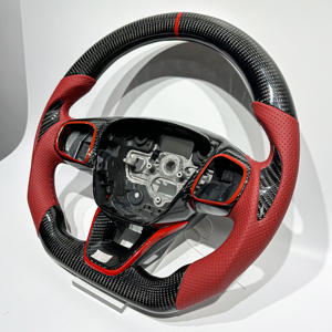 Volant en cuir personnalisé, accessoires de voiture pour Ford <span class=keywords><strong>Focus</strong></span> MK2 MK3 MK4 RS <span class=keywords><strong>ST</strong></span> Mondeo, vente flash, volant en fibre de carbone - Product Image 2