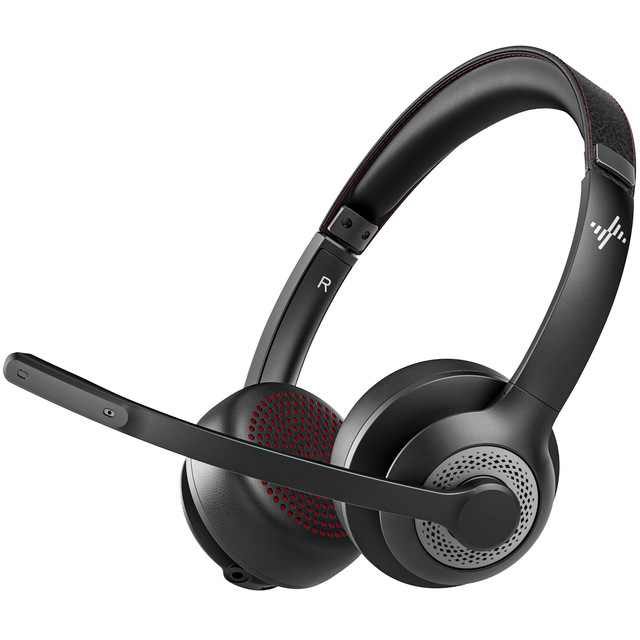 JIAMQISHI Wireless 5.0 Headset, Noise Cancelling ENC Call Center Headphone, Over-Ear Computer Headset