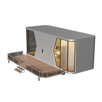 Capsule de glamping mobile de luxe moderne pour l'extérieur, hôtel-resort, maison mobile