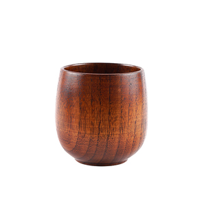 Tronchi <span class=keywords><strong>di</strong></span> legno tazza da tè cinese in stile giapponese tazza da tè in legno con pancia grande tazza da tè riutilizzabile per tè al latte birra in legno a nove linee - Product Image 5