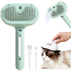 Stainless Steel ABS Rechargeable Portable Steam Spray Wash-free <b>Pet</b> Hair Removal <b>Brush</b> for Cats & Small Animals - Product Image 1