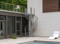 Rampe d'escalier en acier inoxydable durable, spirale moderne, écologique, pour extérieur