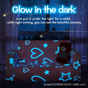 Canapé pliant pour enfants, siège en mousse rose, canapé de jeu pour enfants, 2 places avec accoudoirs, intérieur en tissu doux - Product Image 2