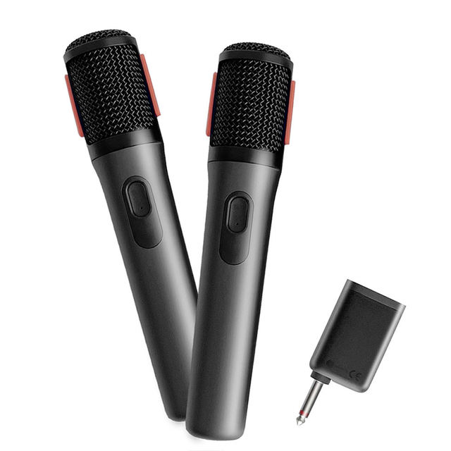 Dual-Channel UHF Wireless Rechargeable Portable Microphone System Type C Connector Noise Cancelling Clear Voice for Metal