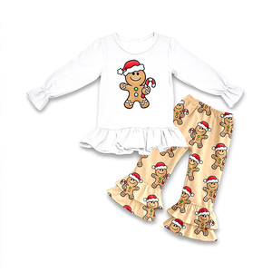 Conjunto de Ropa para Niñas con Estampado de Seda de Leche, Ropa Infantil para Acción de Gracias y Navidad, Tela Suave de Seda de Leche - Product Image 2