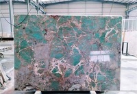 Dalles de pierre exotique brésiliennes naturelles de grande taille pour hôtels modernes verts, dalles polies de haute qualité avec veinage assorti
