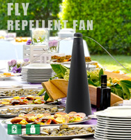 Outdoor Fruitvlieg Ventilator Met Oplaadbare Batterijen Zachte Pvc Reflecterende Usb Opladen Elektrische Vliegenafstotende Ventilator Voor Tafels