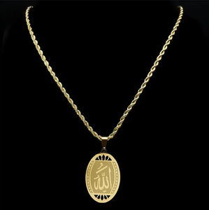 <span class=keywords><strong>Collana</strong></span> con Catena a Maglie in Acciaio Inossidabile Placcato Oro Giallo 14k con Ciondolo Scorrevole, Gioielli Islamici per Uomo e Donna, <span class=keywords><strong>60</strong></span> <span class=keywords><strong>cm</strong></span> - Product Image 3