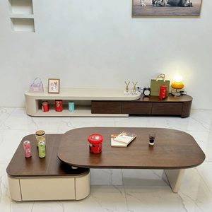 Đồ Nội Thất Hiện Đại Trắng Bàn Cà Phê Đồ Nội Thất Phòng Khách Bê Tông Thấp Bàn Cà Phê Bắc Âu Vòng Bàn Cà Phê Cho Nhà - Product Image 3