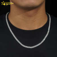 Chaîne Moissanite 5mm Petite Taille Iced Out Vvs Moissanite Chaîne à maillons cubain en argent sterling 925 Plaqué or blanc 18 carats Bijouterie fine