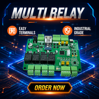 Placa de Relés de Control de Automatización Industrial con Montaje en Riel DIN, 4 Entradas Digitales Modbus TCP/IP/RTU, 4 Salidas de Relé, 8AI, 2AO