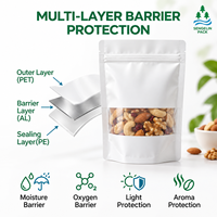Sachets plats en Mylar personnalisés en gros pour mélange de poudre, avec thermoscellage et encoche de déchirement, impression personnalisée pour la vente en gros