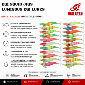 Esca artificiale luminosa per calamari e seppie, con occhi rossi, campione gratuito, alta trasparenza, per la pesca in mare, all'ingrosso, per eging - Product Image 1