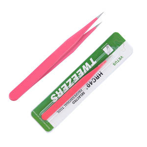 Juego de Pinzas para Manicura Rosadas al por Mayor con Puntas Curvas, Rectas y Puntiagudas de Precisión, Pinzas Decoradas con Joyas, Herramientas para Arte de Uñas y Joyería - Product Image 4