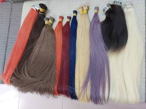 Factory Direct Double Drawn 100% Remy Virgin Chinese Hair I-Tip Keratin <b>Nail</b> <b>U</b> Tip Flat Tip Dyed Machine Double Weft Hair - Product Image 3
