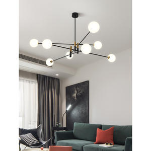 Plafonnier LED en fer de style nordique moderne et minimaliste pour petit appartement, salon, design « haricot magique » IP55, nouveau style - Product Image 1
