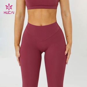 <span class=keywords><strong>Leggings</strong></span> Sportivi da Donna ODM HUCAI con Logo Personalizzato, <span class=keywords><strong>Vita</strong></span> <span class=keywords><strong>Alta</strong></span>, Compressione Modellante, Effetto Push-Up a Cuore per Palestra e Yoga - Product Image 1