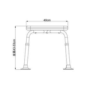 Banc de douche Zhi Nian 40x43-53cm, hauteur réglable, en alliage d'aluminium, étanche, pour personnes âgées, équipement de sécurité pour la salle de bain - Product Image 4